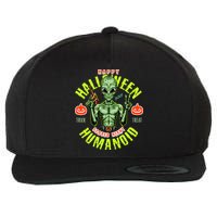 Happy Halloween Humanoid Alien Trick Or Treat Wool Snapback Cap