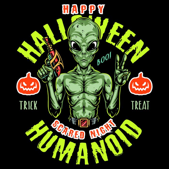 Happy Halloween Humanoid Alien Trick Or Treat Wool Snapback Cap