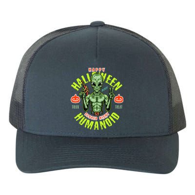 Happy Halloween Humanoid Alien Trick Or Treat Yupoong Adult 5-Panel Trucker Hat