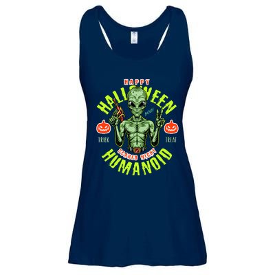 Happy Halloween Humanoid Alien Trick Or Treat Ladies Essential Flowy Tank