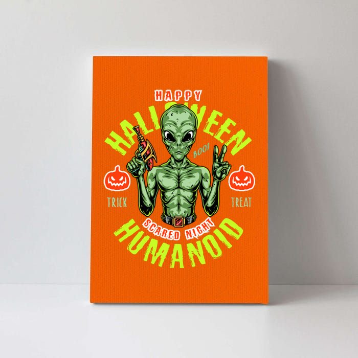 Happy Halloween Humanoid Alien Trick Or Treat Canvas