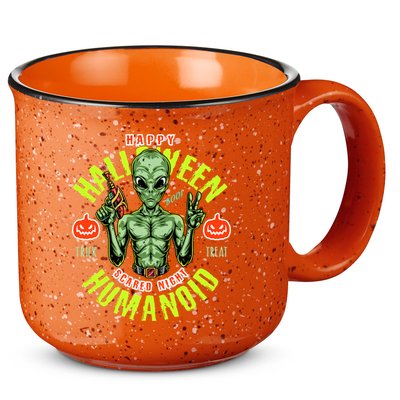 Happy Halloween Humanoid Alien Trick Or Treat 15oz Campfire Ceramic Mug