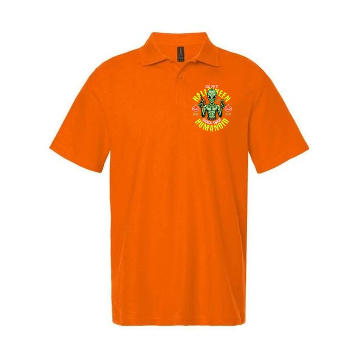 Happy Halloween Humanoid Alien Trick Or Treat Polo