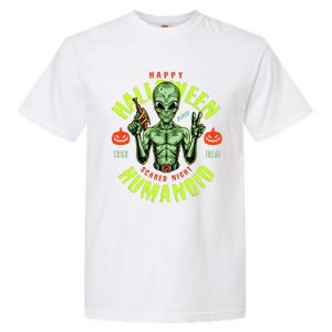 Happy Halloween Humanoid Alien Trick Or Treat Garment-Dyed Heavyweight T-Shirt