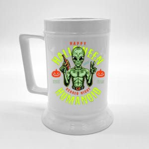 Happy Halloween Humanoid Alien Trick Or Treat Beer Stein