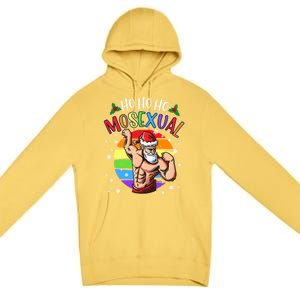 Ho Ho Ho Mosexual Gay Santa Costume Rainbow Lgbt Pun Xmas Premium Pullover Hoodie