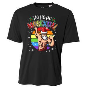 Ho Ho Ho Mosexual Gay Santa Costume Rainbow Lgbt Pun Xmas Cooling Performance Crew T-Shirt