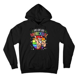 Ho Ho Ho Mosexual Gay Santa Costume Rainbow Lgbt Pun Xmas Hoodie