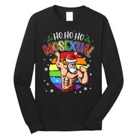 Ho Ho Ho Mosexual Gay Santa Costume Rainbow Lgbt Pun Xmas Long Sleeve Shirt