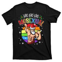 Ho Ho Ho Mosexual Gay Santa Costume Rainbow Lgbt Pun Xmas T-Shirt