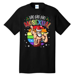 Ho Ho Ho Mosexual Gay Santa Costume Rainbow Lgbt Pun Xmas Tall T-Shirt