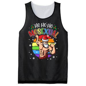 Ho Ho Ho Mosexual Gay Santa Costume Rainbow Lgbt Pun Xmas Mesh Reversible Basketball Jersey Tank