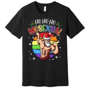 Ho Ho Ho Mosexual Gay Santa Costume Rainbow Lgbt Pun Xmas Premium T-Shirt