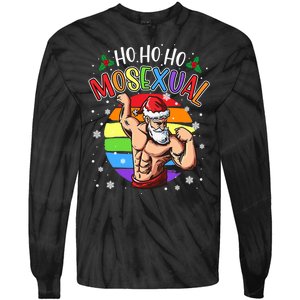 Ho Ho Ho Mosexual Gay Santa Costume Rainbow Lgbt Pun Xmas Tie-Dye Long Sleeve Shirt