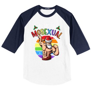 Ho Ho Ho Mosexual Gay Santa Costume Rainbow Lgbt Pun Xmas Baseball Sleeve Shirt