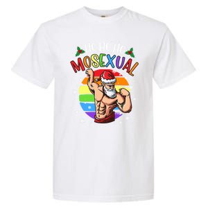 Ho Ho Ho Mosexual Gay Santa Costume Rainbow Lgbt Pun Xmas Garment-Dyed Heavyweight T-Shirt