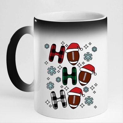 Ho Ho Ho Funny Santa American Football Lovers Christmas 11oz Black Color Changing Mug