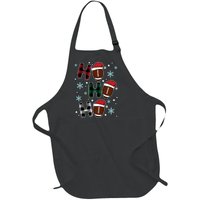 Ho Ho Ho Funny Santa American Football Lovers Christmas Full-Length Apron With Pockets