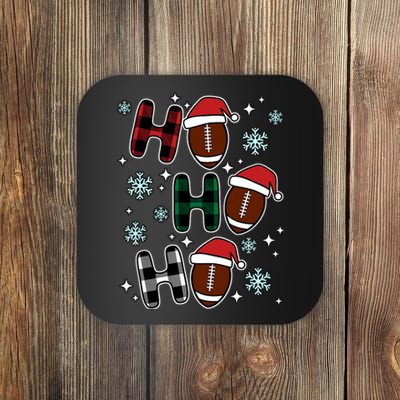 Ho Ho Ho Funny Santa American Football Lovers Christmas Coaster