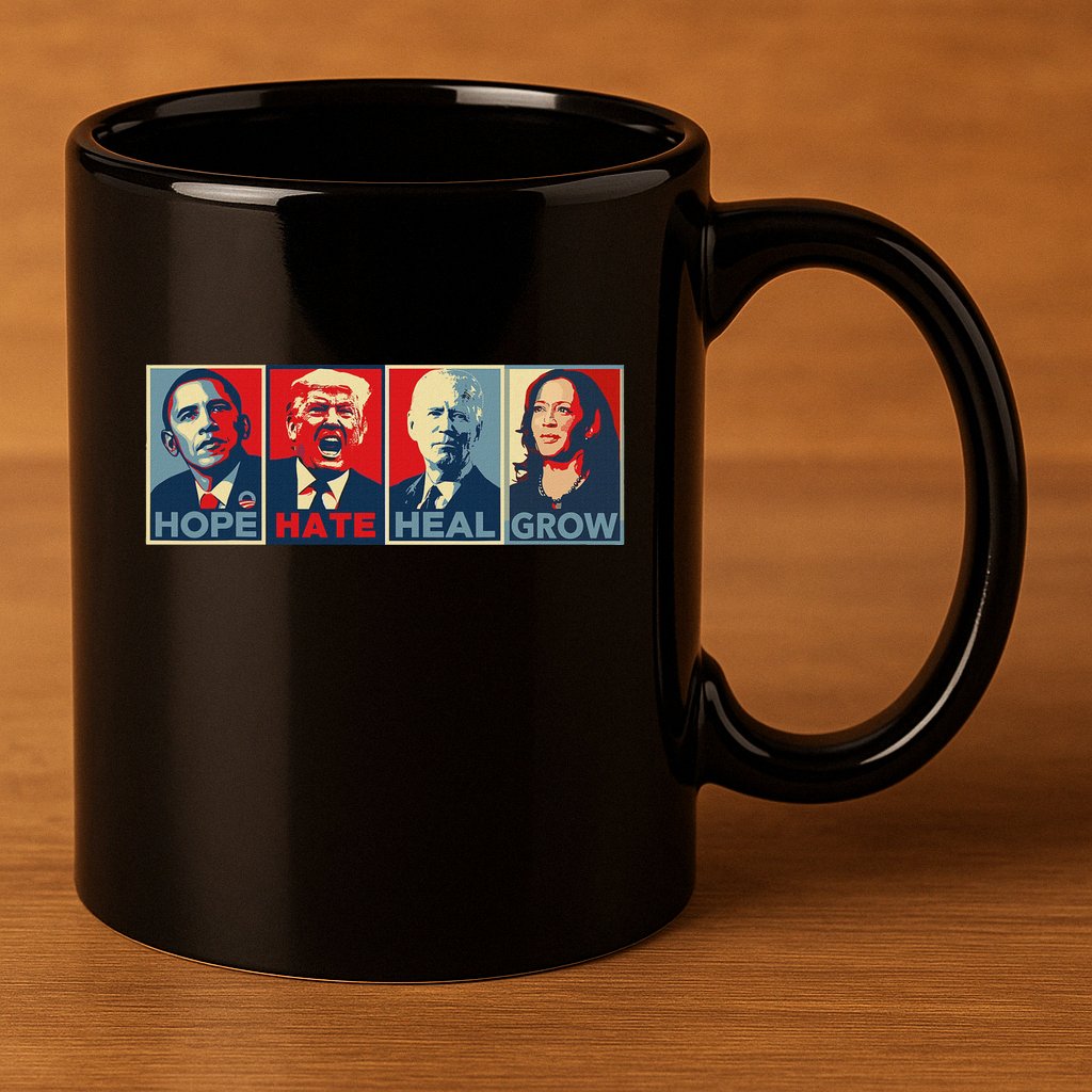 Hope Hate Heal Grow 11oz C Handle Ceramic Mug