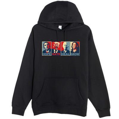 Hope Hate Heal Grow Premium Pullover Hoodie