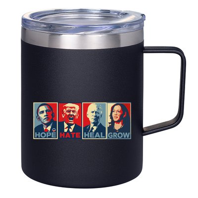 Hope Hate Heal Grow 12oz Stainless Steel Coffee Mug