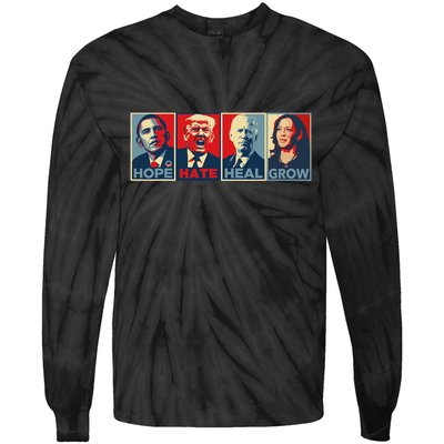 Hope Hate Heal Grow Tie-Dye Long Sleeve Shirt