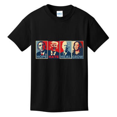 Hope Hate Heal Grow Kids T-Shirt