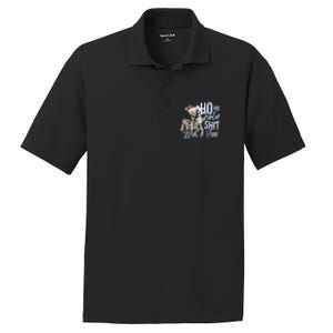 Ho Ho Holy Shit What A Year Gift Funny Christmas Skeleton Gift PosiCharge RacerMesh Polo