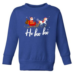 Ho Ho Ho Christmas Santa Riding Unicorn Pj Costume Gift Toddler Sweatshirt