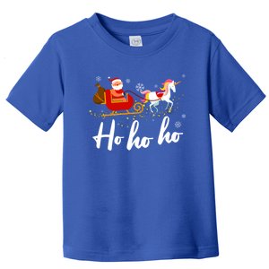 Ho Ho Ho Christmas Santa Riding Unicorn Pj Costume Gift Toddler T-Shirt