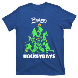 Happy Hockeydays Hockey Players Christmas Tree Cool Gift T-Shirt