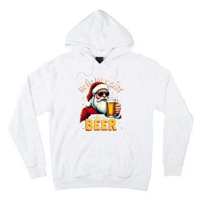 Ho Ho Holy Shit I Need A Beer Funny Santa Christmas Drinking Hoodie