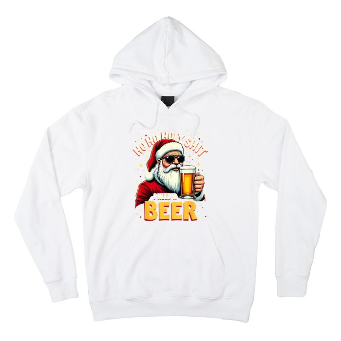 Ho Ho Holy Shit I Need A Beer Funny Santa Christmas Drinking Hoodie