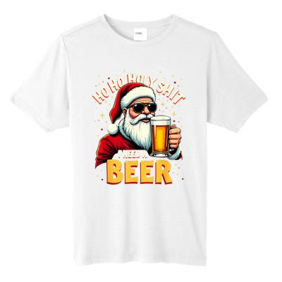 Ho Ho Holy Shit I Need A Beer Funny Santa Christmas Drinking Tall Fusion ChromaSoft Performance T-Shirt