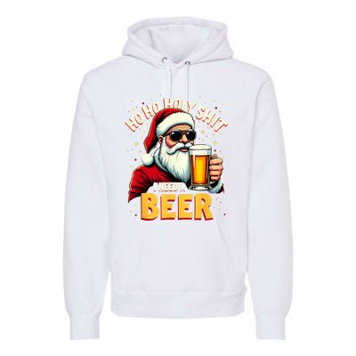 Ho Ho Holy Shit I Need A Beer Funny Santa Christmas Drinking Premium Hoodie