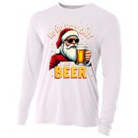 Ho Ho Holy Shit I Need A Beer Funny Santa Christmas Drinking Cooling Performance Long Sleeve Crew