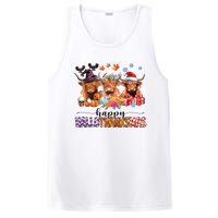 Happy Hallothanksmas Highland Cow Print Halloween Christmas PosiCharge Competitor Tank