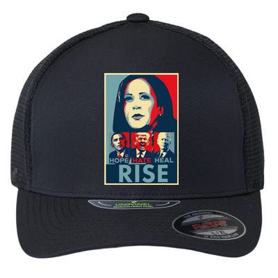 Hope Hate Heal Rise Kamala 2024 For President Campaign Flexfit Unipanel Trucker Cap