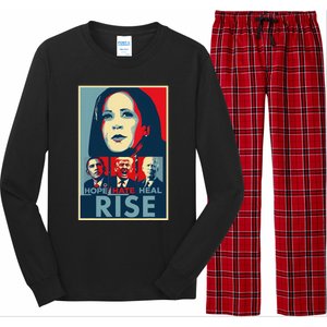 Hope Hate Heal Rise Kamala 2024 For President Campaign Long Sleeve Pajama Set