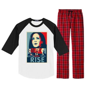 Hope Hate Heal Rise Kamala 2024 For President Campaign Raglan Sleeve Pajama Set