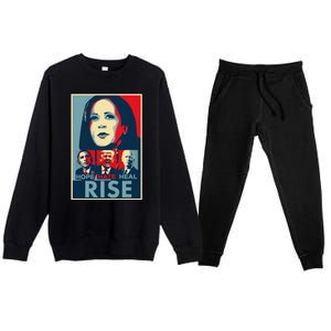 Hope Hate Heal Rise Kamala 2024 For President Campaign Premium Crewneck Sweatsuit Set