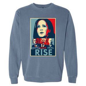 Hope Hate Heal Rise Kamala 2024 For President Campaign Garment-Dyed Sweatshirt