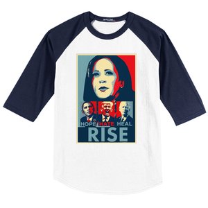 Hope Hate Heal Rise Kamala 2024 For President Campaign Baseball Sleeve Shirt