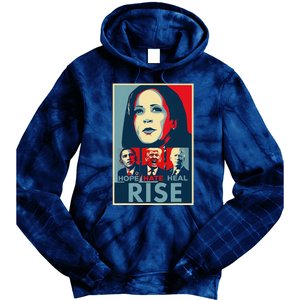 Hope Hate Heal Rise Kamala 2024 For President Campaign Tie Dye Hoodie