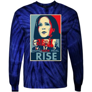 Hope Hate Heal Rise Kamala 2024 For President Campaign Tie-Dye Long Sleeve Shirt