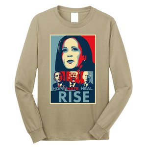 Hope Hate Heal Rise Kamala 2024 For President Campaign Long Sleeve Shirt