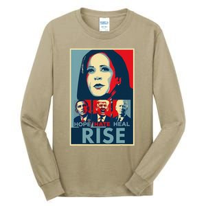 Hope Hate Heal Rise Kamala 2024 For President Campaign Tall Long Sleeve T-Shirt