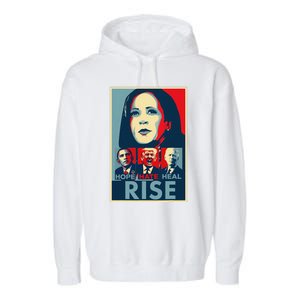 Hope Hate Heal Rise Kamala 2024 For President Campaign Garment-Dyed Fleece Hoodie