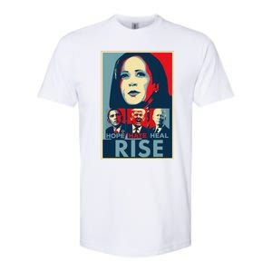 Hope Hate Heal Rise Kamala 2024 For President Campaign Softstyle CVC T-Shirt